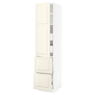 SEKTION / MAXIMERA Gabinete alto+prta/2 frentes/4 cjn, blanco/Bodbyn color hueso, 18x24x80 "