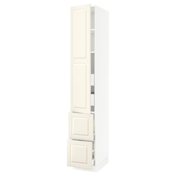 SEKTION / MAXIMERA Gabinete alto+prta/2 frentes/4 cjn, blanco/Bodbyn color hueso, 15x24x90 "