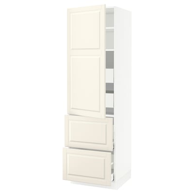 SEKTION / MAXIMERA Gabinete alto+prta/2 frentes/4 cjn, blanco/Bodbyn color hueso, 24x24x80 "