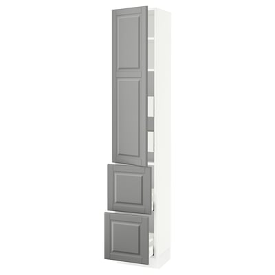 SEKTION / MAXIMERA Gabinete alto+prta/2 frentes/4 cjn, blanco/Bodbyn gris, 15x15x80 "