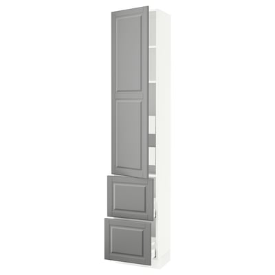 SEKTION / MAXIMERA Gabinete alto+prta/2 frentes/4 cjn, blanco/Bodbyn gris, 18x15x90 "