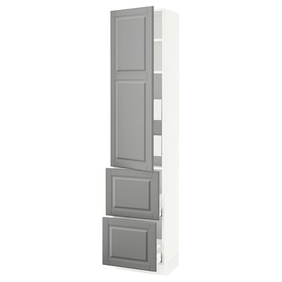 SEKTION / MAXIMERA Gabinete alto+prta/2 frentes/4 cjn, blanco/Bodbyn gris, 18x15x80 "