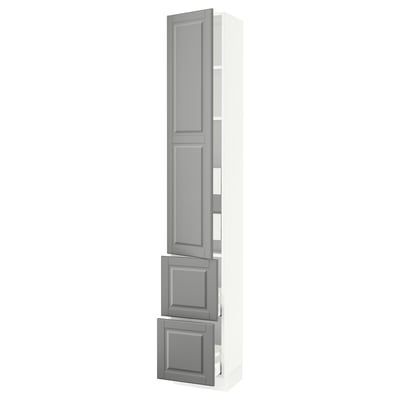 SEKTION / MAXIMERA Gabinete alto+prta/2 frentes/4 cjn, blanco/Bodbyn gris, 15x15x90 "