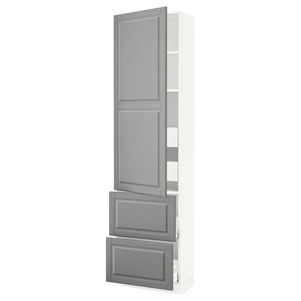 SEKTION / MAXIMERA Gabinete alto+prta/2 frentes/4 cjn, blanco/Bodbyn gris, 24x15x90 "