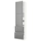 SEKTION / MAXIMERA Gabinete alto+prta/2 frentes/4 cjn, blanco/Bodbyn gris, 24x15x90 "