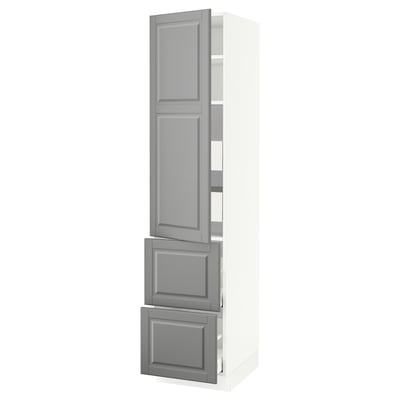 SEKTION / MAXIMERA Gabinete alto+prta/2 frentes/4 cjn, blanco/Bodbyn gris, 18x24x80 "