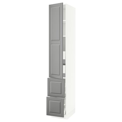 SEKTION / MAXIMERA Gabinete alto+prta/2 frentes/4 cjn, blanco/Bodbyn gris, 15x24x90 "