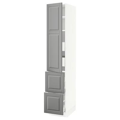 SEKTION / MAXIMERA Gabinete alto+prta/2 frentes/4 cjn, blanco/Bodbyn gris, 15x24x80 "