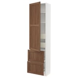 SEKTION / MAXIMERA Gabinete alto+prta/2 frentes/4 cjn, blanco Enköping/marrón efecto de nogal, 24x15x90 "