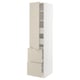 SEKTION / MAXIMERA Gabinete alto+prta/2 frentes/4 cjn, blanco/Havstorp beige, 18x24x80 "