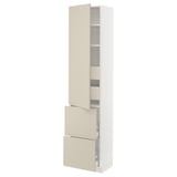 SEKTION / MAXIMERA Gabinete alto+prta/2 frentes/4 cjn, blanco/Havstorp beige, 18x15x80 "