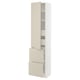 SEKTION / MAXIMERA Gabinete alto+prta/2 frentes/4 cjn, blanco/Havstorp beige, 18x15x80 "