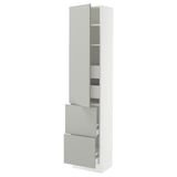 SEKTION / MAXIMERA Gabinete alto+prta/2 frentes/4 cjn, blanco/Havstorp gris claro, 18x15x80 "