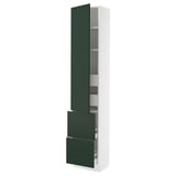SEKTION / MAXIMERA Gabinete alto+prta/2 frentes/4 cjn, blanco/Havstorp verde oscuro, 18x15x90 "