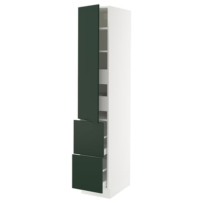 SEKTION / MAXIMERA Gabinete alto+prta/2 frentes/4 cjn, blanco/Havstorp verde oscuro, 15x24x80 "