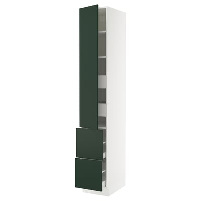 SEKTION / MAXIMERA Gabinete alto+prta/2 frentes/4 cjn, blanco/Havstorp verde oscuro, 15x24x90 "