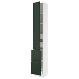 SEKTION / MAXIMERA Gabinete alto+prta/2 frentes/4 cjn, blanco/Havstorp verde oscuro, 15x15x90 "