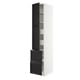 SEKTION / MAXIMERA Gabinete alto+prta/2 frentes/4 cjn, blanco/Lerhyttan teñido en negro, 18x24x90 "