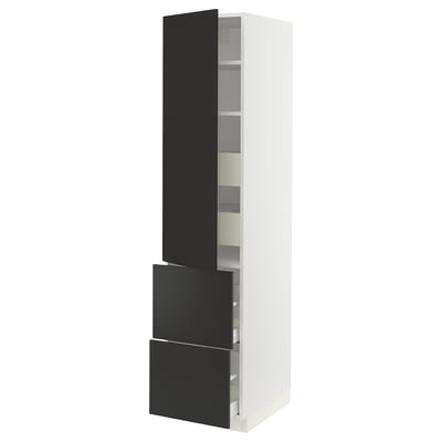 SEKTION / MAXIMERA Gabinete alto+prta/2 frentes/4 cjn, blanco/Nickebo antracita mate, 18x24x80 "
