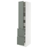 SEKTION / MAXIMERA Gabinete alto+prta/2 frentes/4 cjn, blanco/Nickebo verde grisáceo mate, 15x24x80 "