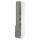 SEKTION / MAXIMERA Gabinete alto+prta/2 frentes/4 cjn, blanco/Nickebo verde grisáceo mate, 15x24x90 "