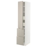 SEKTION / MAXIMERA Gabinete alto+prta/2 frentes/4 cjn, blanco/Stensund beige, 15x24x80 "