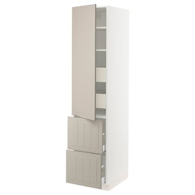 SEKTION / MAXIMERA Gabinete alto+prta/2 frentes/4 cjn, blanco/Stensund beige, 18x24x80 "