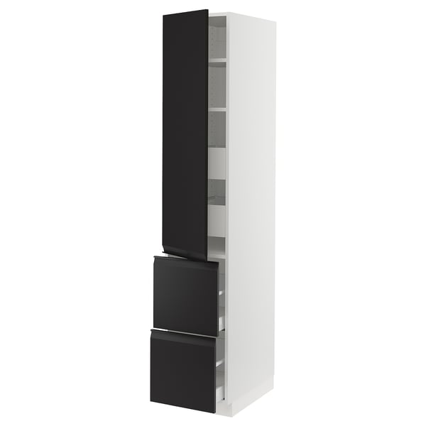 SEKTION / MAXIMERA Gabinete alto+prta/2 frentes/4 cjn, blanco/Upplöv antracita mate, 15x24x80 "