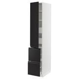 SEKTION / MAXIMERA Gabinete alto+prta/2 frentes/4 cjn, blanco/Upplöv antracita mate, 15x24x80 "