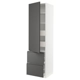 SEKTION / MAXIMERA Gabinete alto+prta/2 frentes/4 cjn, blanco/Voxtorp gris oscuro, 24x24x90 "
