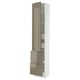 SEKTION / MAXIMERA Gabinete alto+prta/2 frentes/4 cjn, blanco/Voxtorp marrón grisáceo oscuro alto brillo, 18x15x90 "