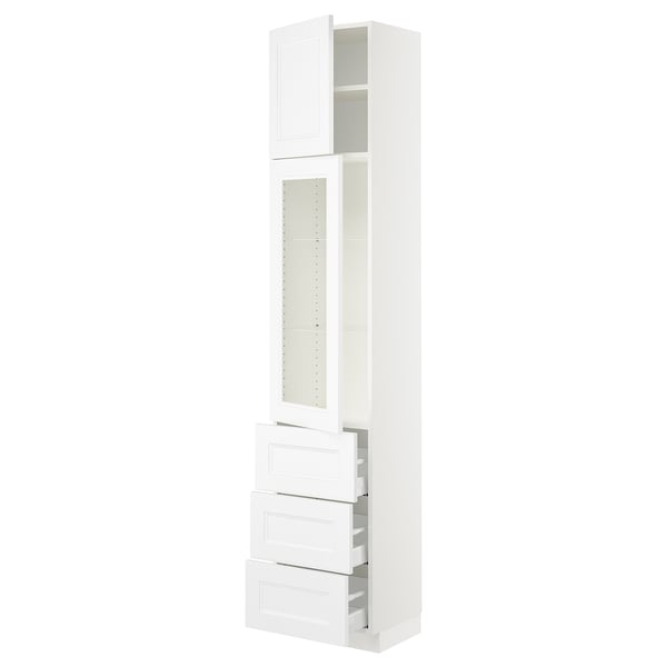 SEKTION / MAXIMERA Gabinete alto+prta vdr/3 cjn/1 prta, blanco/Axstad blanco mate, 18x15x90 "