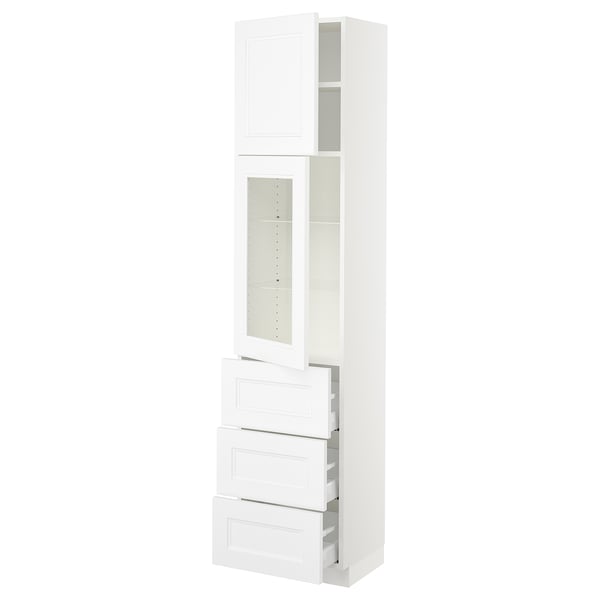 SEKTION / MAXIMERA Gabinete alto+prta vdr/3 cjn/1 prta, blanco/Axstad blanco mate, 18x15x80 "