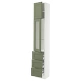 SEKTION / MAXIMERA Gabinete alto+prta vdr/3 cjn/1 prta, blanco/Axstad gris-verde, 15x15x90 "