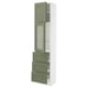 SEKTION / MAXIMERA Gabinete alto+prta vdr/3 cjn/1 prta, blanco/Axstad gris-verde, 18x15x80 "