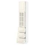 SEKTION / MAXIMERA Gabinete alto+prta vdr/3 cjn/1 prta, blanco/Bodbyn color hueso, 15x15x80 "