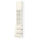 SEKTION / MAXIMERA Gabinete alto+prta vdr/3 cjn/1 prta, blanco/Bodbyn color hueso, 18x15x90 "