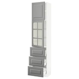 SEKTION / MAXIMERA Gabinete alto+prta vdr/3 cjn/1 prta, blanco/Bodbyn gris, 18x15x80 "