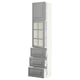 SEKTION / MAXIMERA Gabinete alto+prta vdr/3 cjn/1 prta, blanco/Bodbyn gris, 18x15x80 "