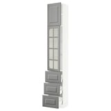 SEKTION / MAXIMERA Gabinete alto+prta vdr/3 cjn/1 prta, blanco/Bodbyn gris, 15x15x90 "