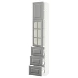 SEKTION / MAXIMERA Gabinete alto+prta vdr/3 cjn/1 prta, blanco/Bodbyn gris, 15x15x80 "