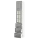 SEKTION / MAXIMERA Gabinete alto+prta vdr/3 cjn/1 prta, blanco/Bodbyn gris, 15x15x80 "