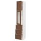 SEKTION / MAXIMERA Gabinete alto+prta vdr/3 cjn/1 prta, blanco Enköping/marrón efecto de nogal, 15x15x80 "
