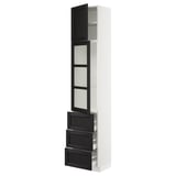 SEKTION / MAXIMERA Gabinete alto+prta vdr/3 cjn/1 prta, blanco/Lerhyttan teñido en negro, 18x15x90 "