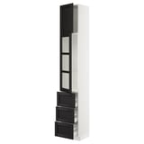 SEKTION / MAXIMERA Gabinete alto+prta vdr/3 cjn/1 prta, blanco/Lerhyttan teñido en negro, 15x15x90 "