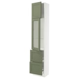 SEKTION / MAXIMERA Gabinete alto+prta vidrio/2cjn/1pt, blanco/Axstad gris-verde, 18x15x90 "