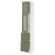 SEKTION / MAXIMERA Gabinete alto+prta vidrio/2cjn/1pt, blanco/Axstad gris-verde, 15x15x80 "
