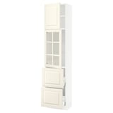 SEKTION / MAXIMERA Gabinete alto+prta vidrio/2cjn/1pt, blanco/Bodbyn color hueso, 18x15x80 "
