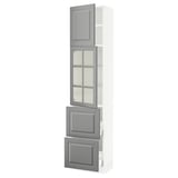 SEKTION / MAXIMERA Gabinete alto+prta vidrio/2cjn/1pt, blanco/Bodbyn gris, 18x15x80 "