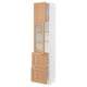 SEKTION / MAXIMERA Gabinete alto+prta vidrio/2cjn/1pt, blanco/Vedhamn roble, 18x15x80 "